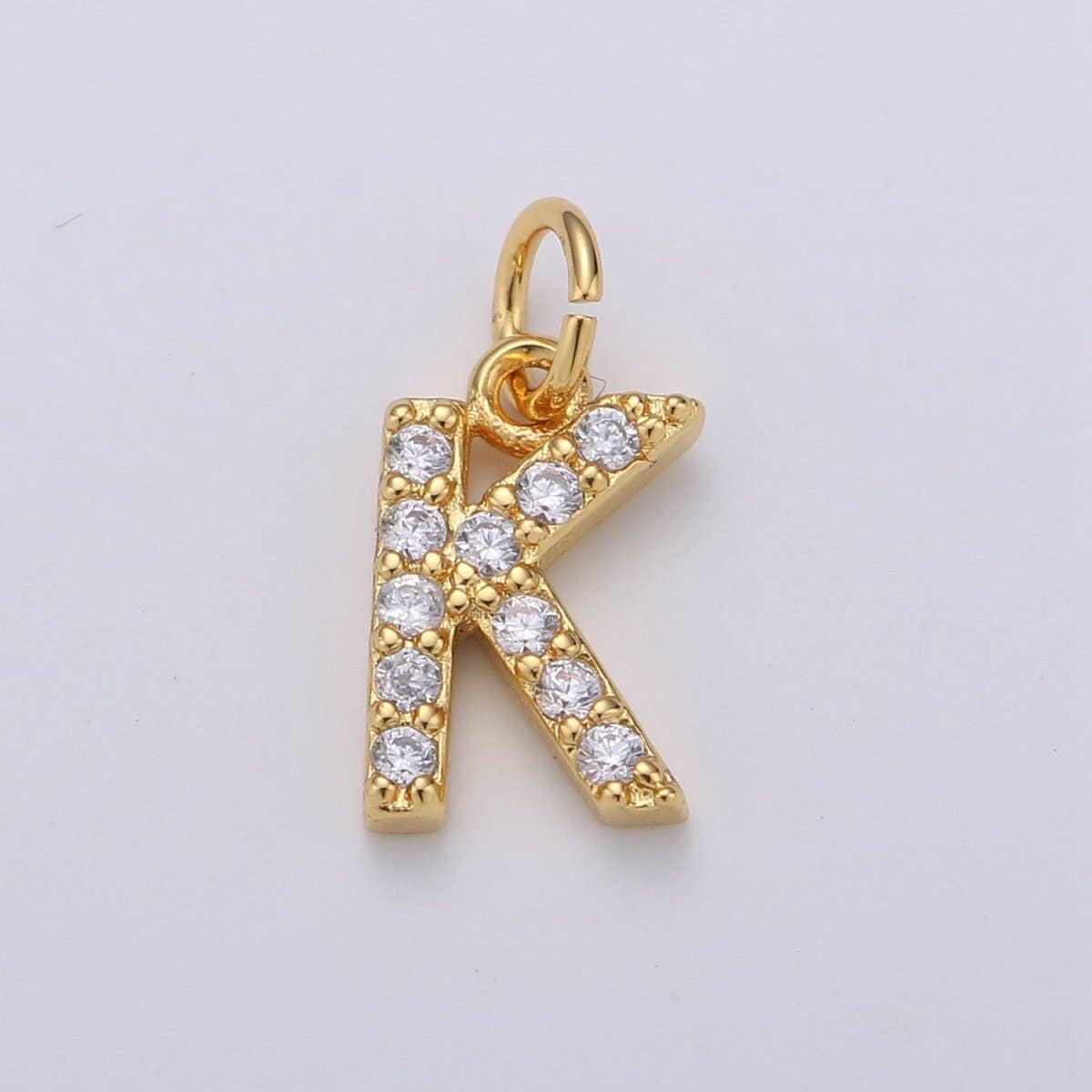✨ Gold Pavé Initial Charm