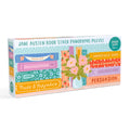 Jane Austen Bookshelf 400-piece panoramic jigsaw puzzle in illustrated keepsake box.