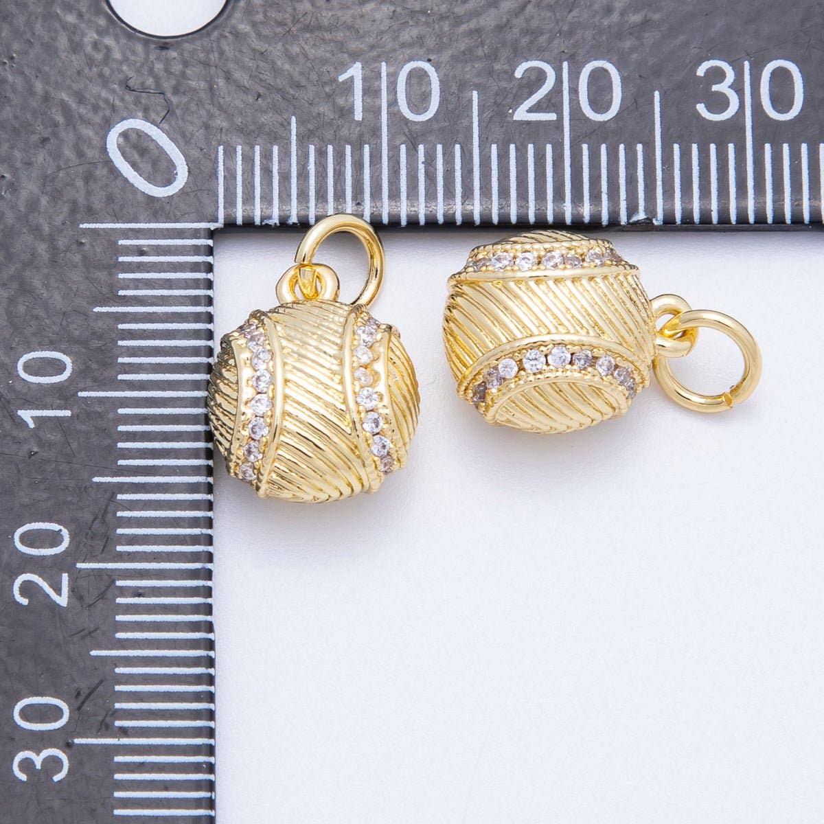 ✨ Gold Baseball Charm