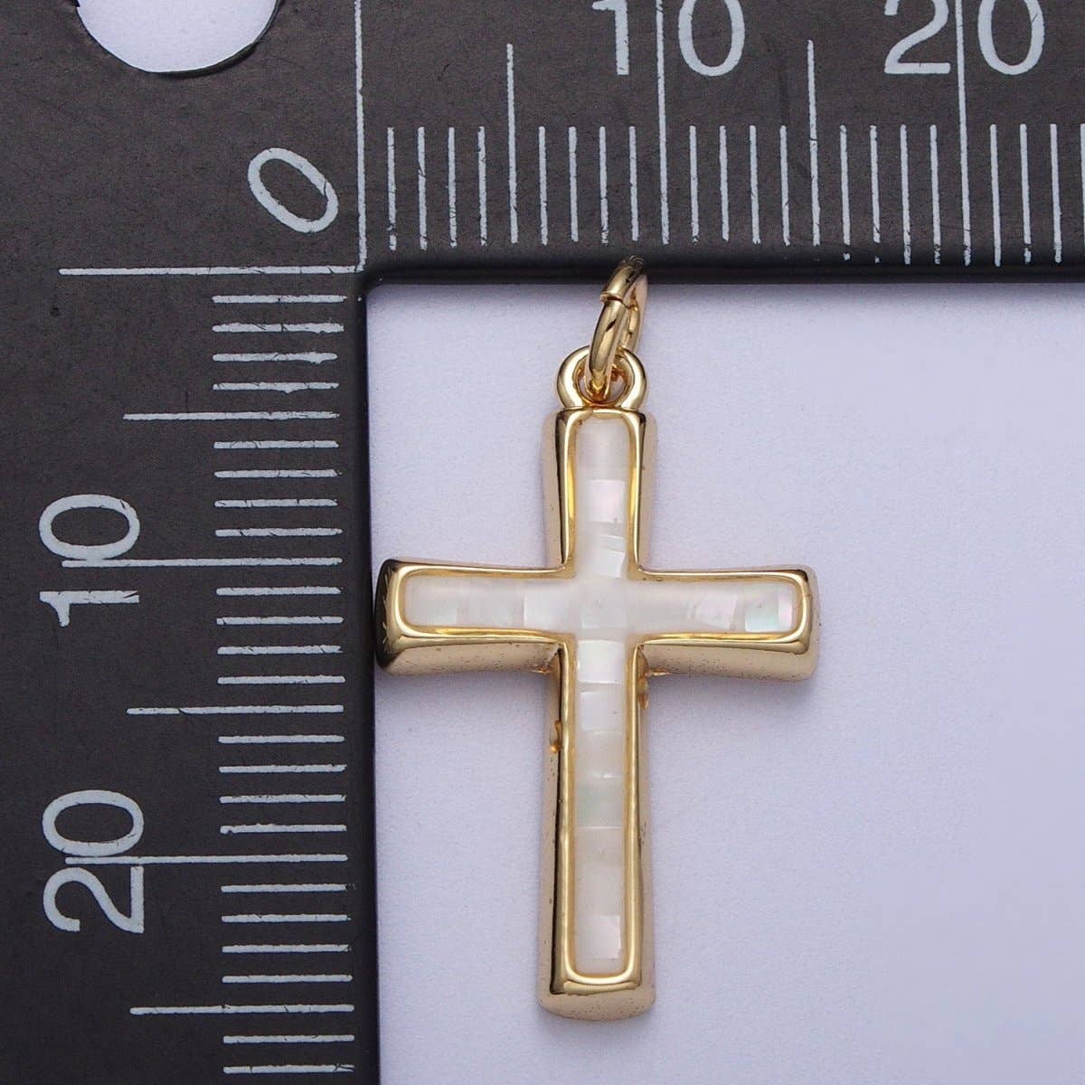 Shell Opal Cross Charm