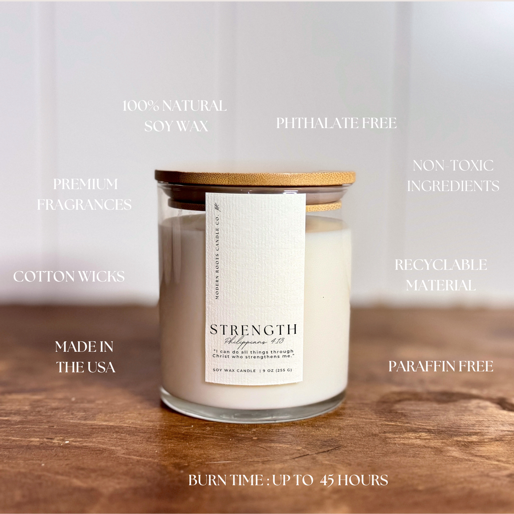 Strength Palo Santo & Mossy Woods – 9 oz. Soy Candle Gift