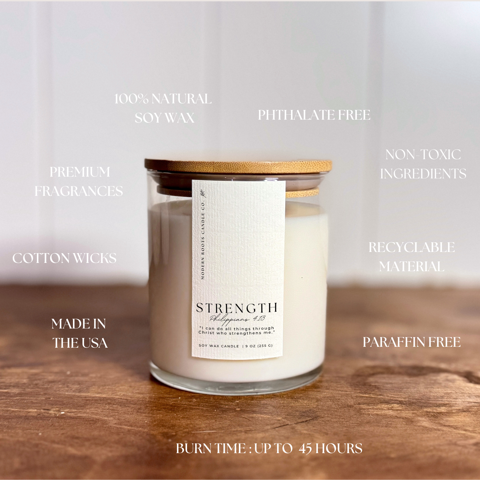 Strength Palo Santo & Mossy Woods – 9 oz. Soy Candle Gift