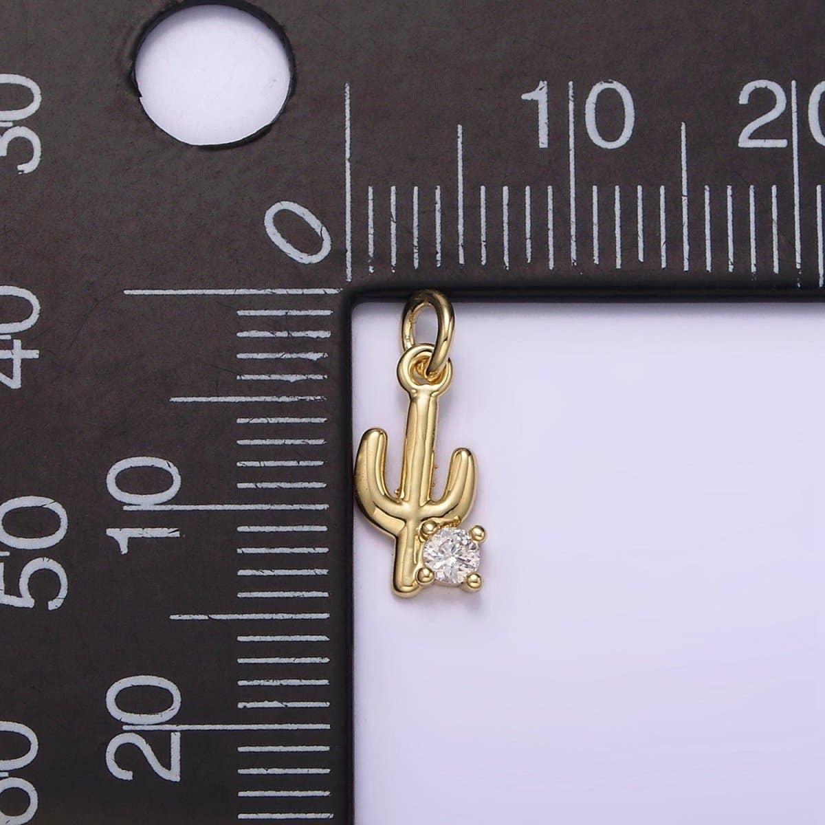💛Mini Desert Cactus CZ Charm