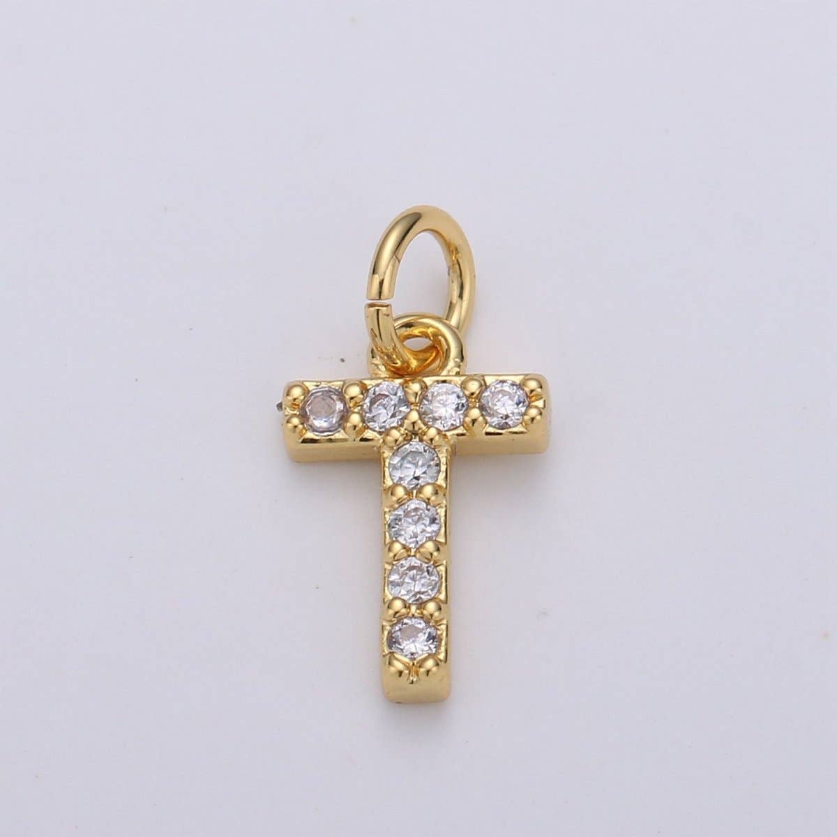 ✨ Gold Pavé Initial Charm