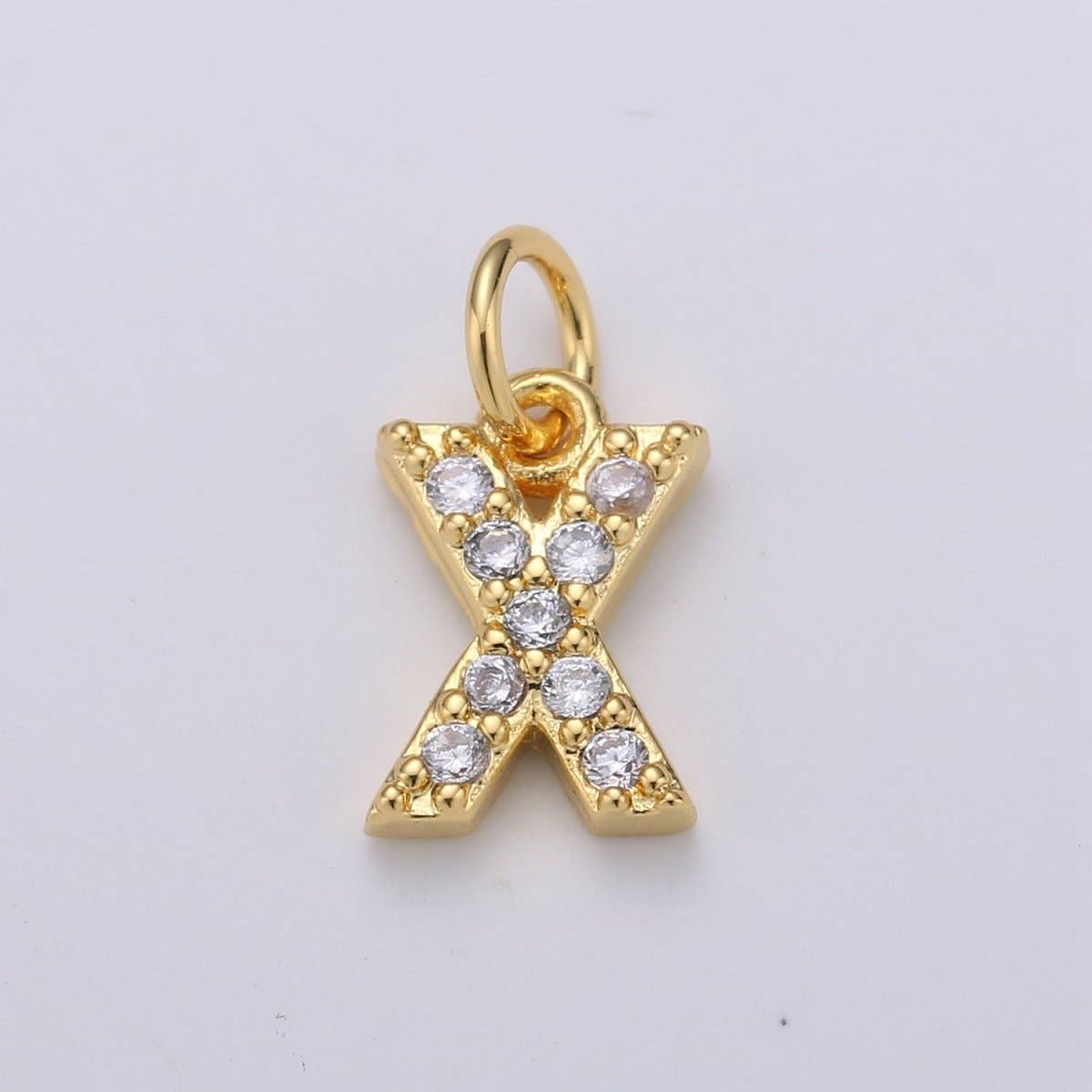 ✨ Gold Pavé Initial Charm