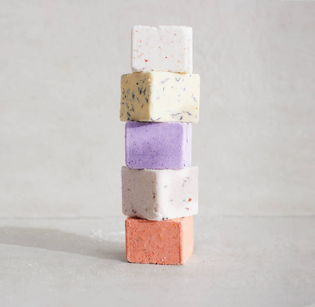 Peony & Olive Leaf Sparkling Milk Bath Cube – Botanical Bath Cube