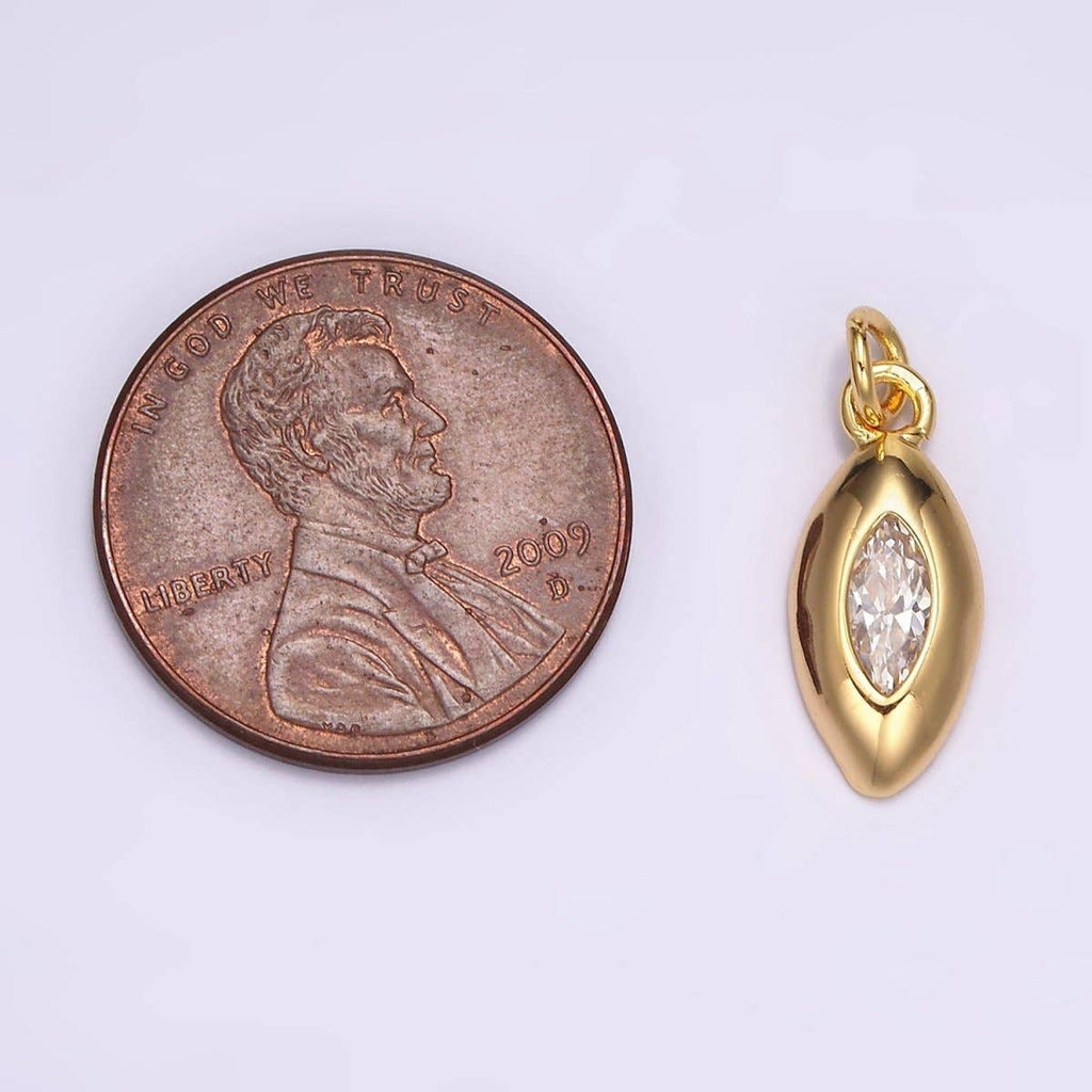🟡 Marquise Bezel Charm