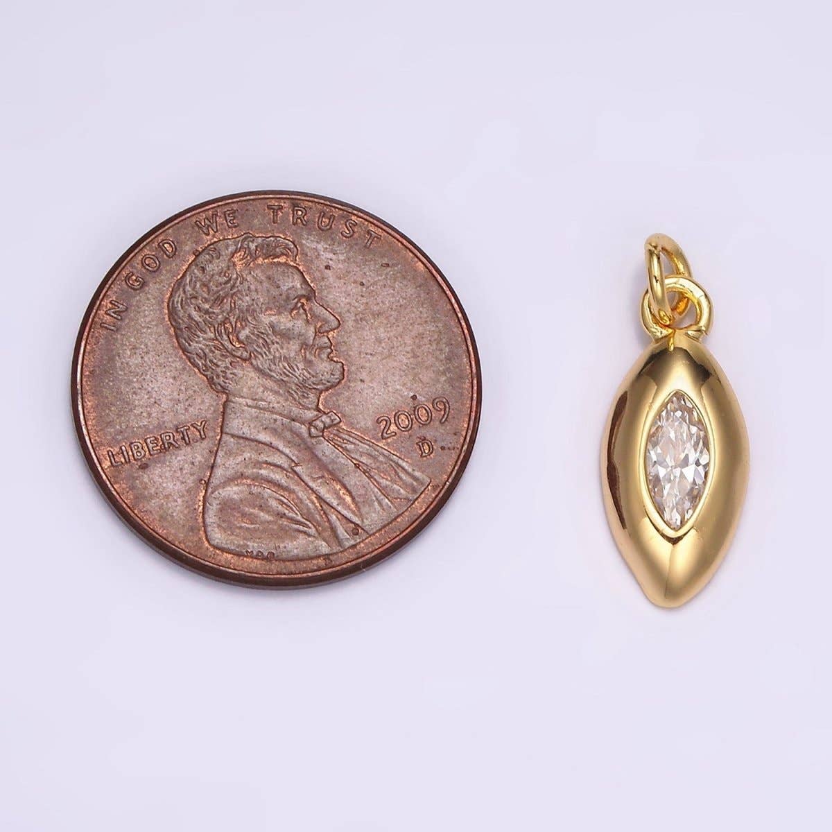 🟡 Marquise Bezel Charm