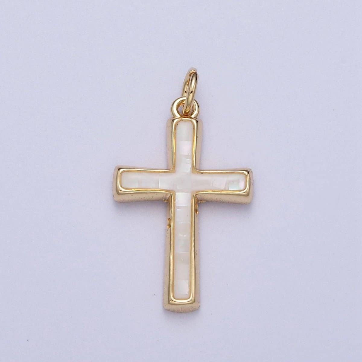 Shell Opal Cross Charm