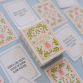 Dancer Roulette Draw & Do Activity Card Game featuring floral card designs and dance prompts.