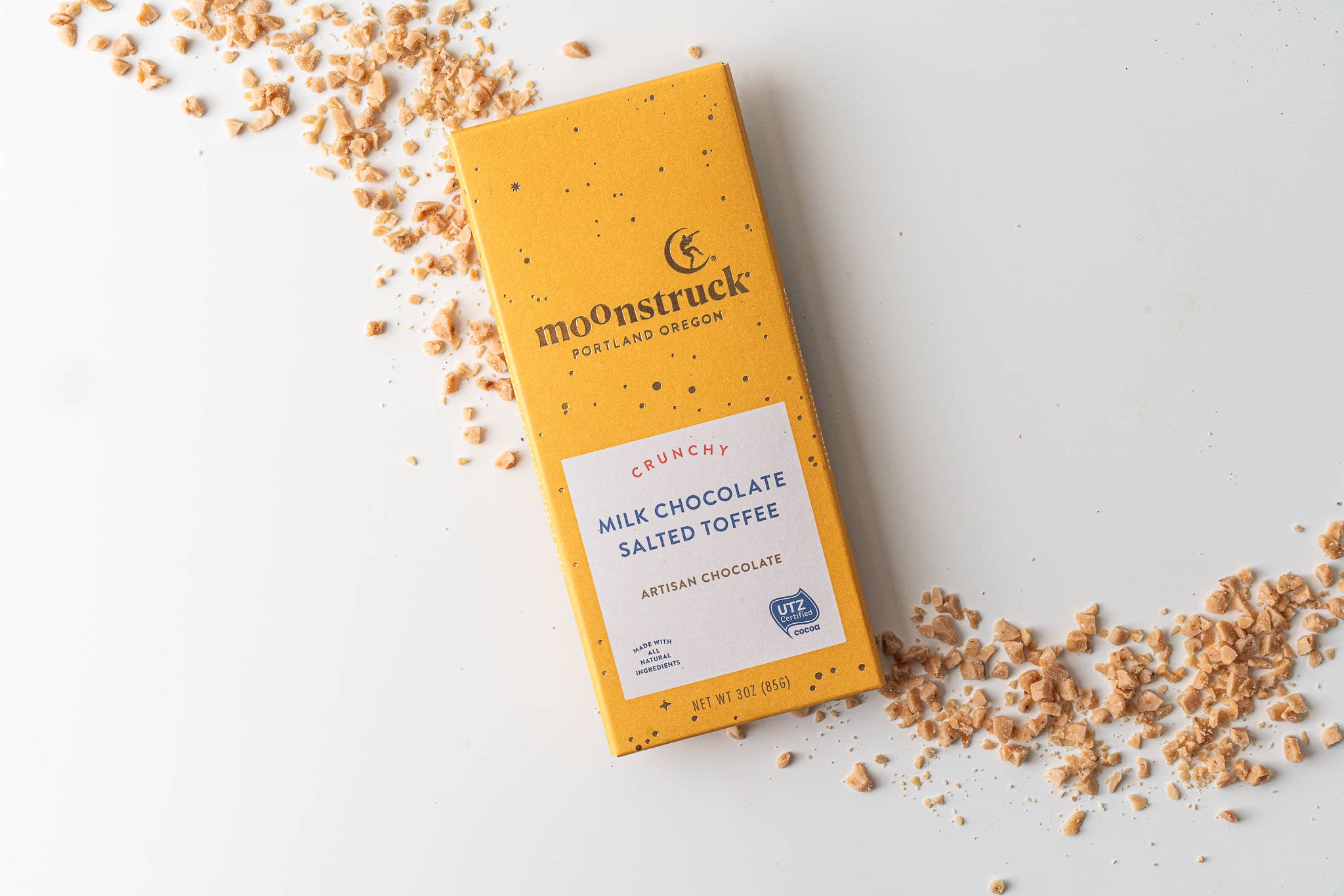 Moonstruck Almond Toffee Milk Chocolate Bar – Artisan Gourmet Chocolate