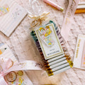 Packaged product with decorative elements on a textured surface