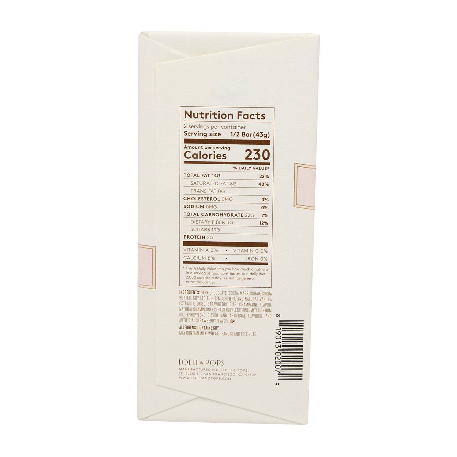 Nutrition facts label on a white background