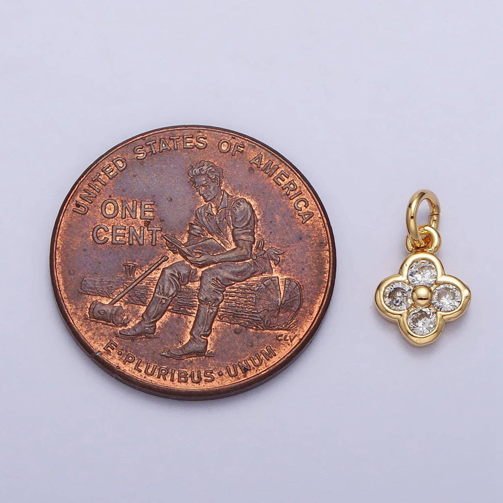 ✨ CZ Quatrefoil Clover Charm