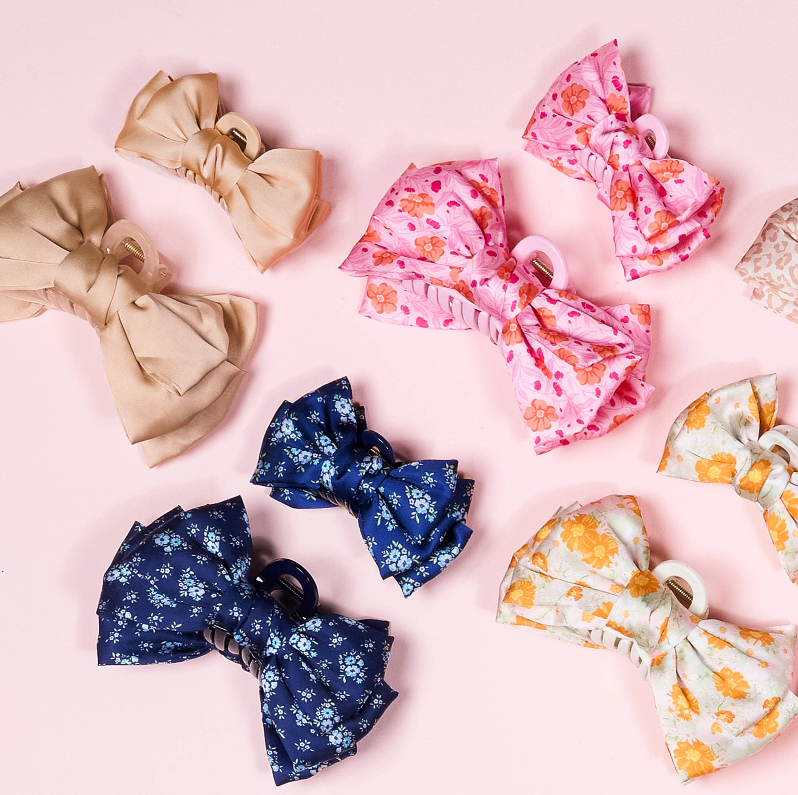 Satin Bow Claw Clip – Blue