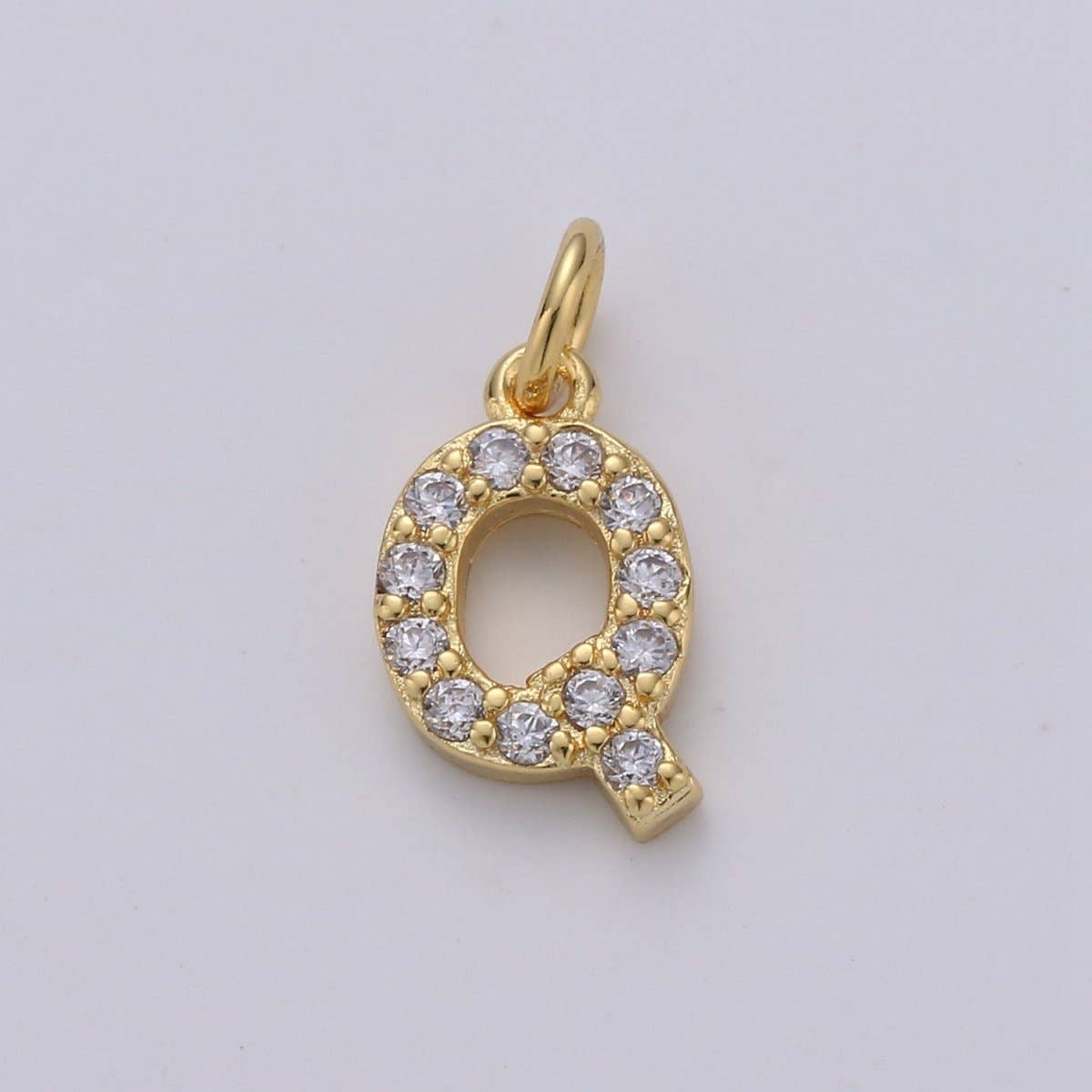 ✨ Gold Pavé Initial Charm
