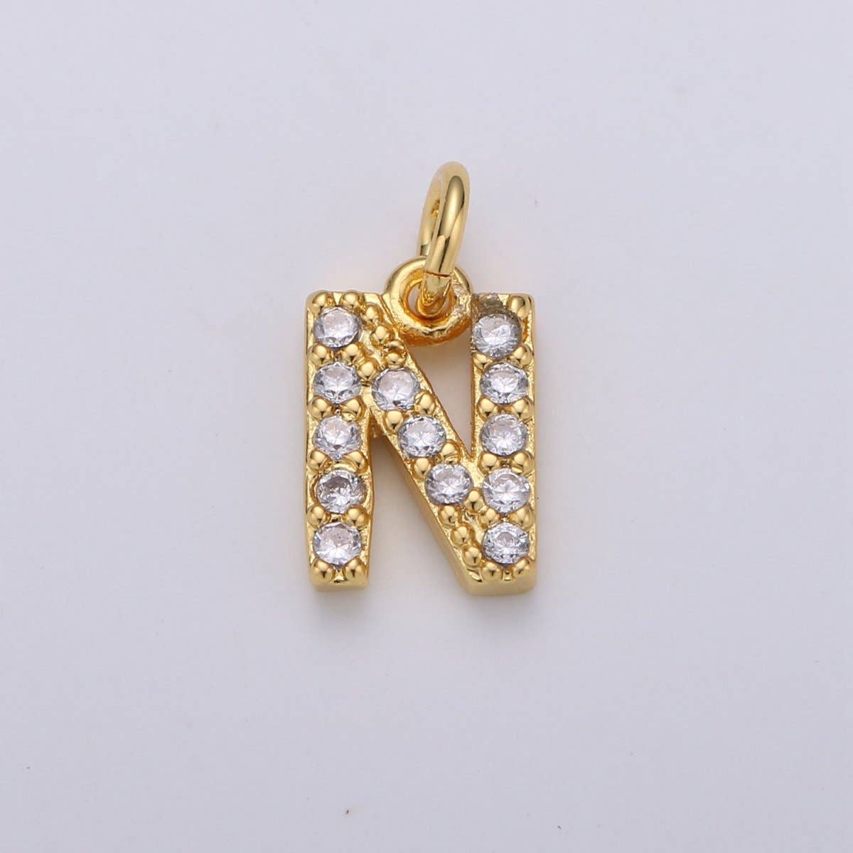 ✨ Gold Pavé Initial Charm
