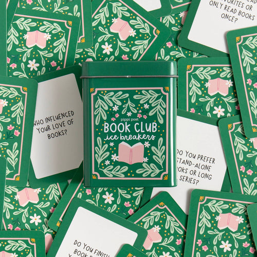 Book-themed conversation cards for book clubs and literary gatherings.