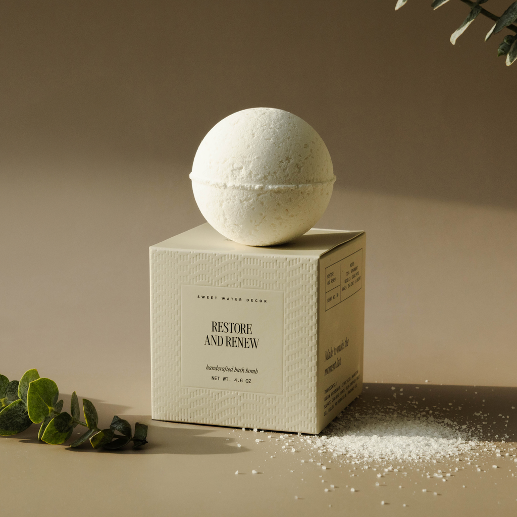 Restore & Renew Bath Bomb – Spearmint & Eucalyptus Self Care Gift