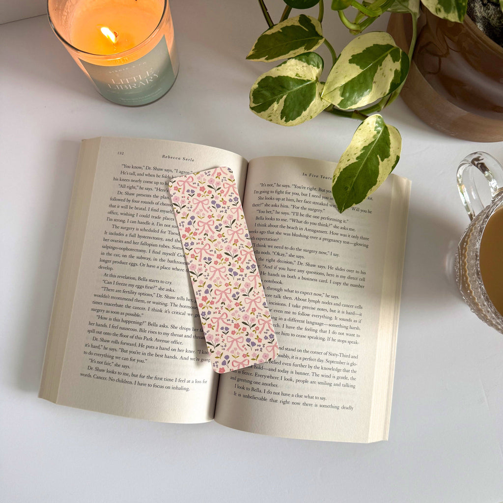 Coquette Floral Bookmark with Bows