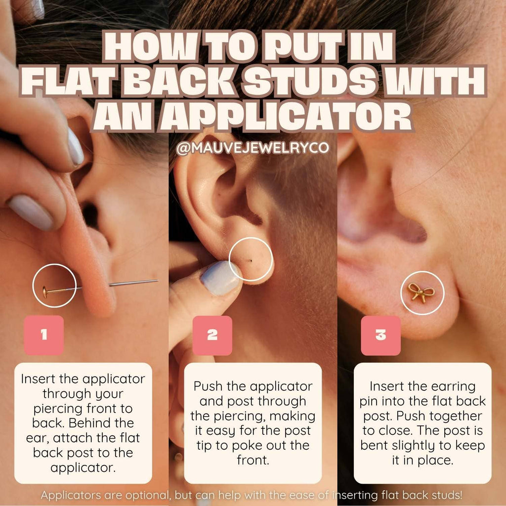 Flower Flat Back Stud Earrings – Gold Floral Ear Stack Studs