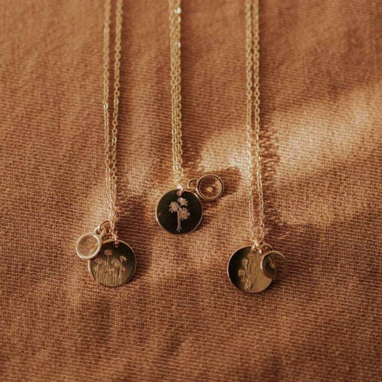 Wildflower Mustard Seed Necklace – Faith Inspired Gold Keepsake Necklace