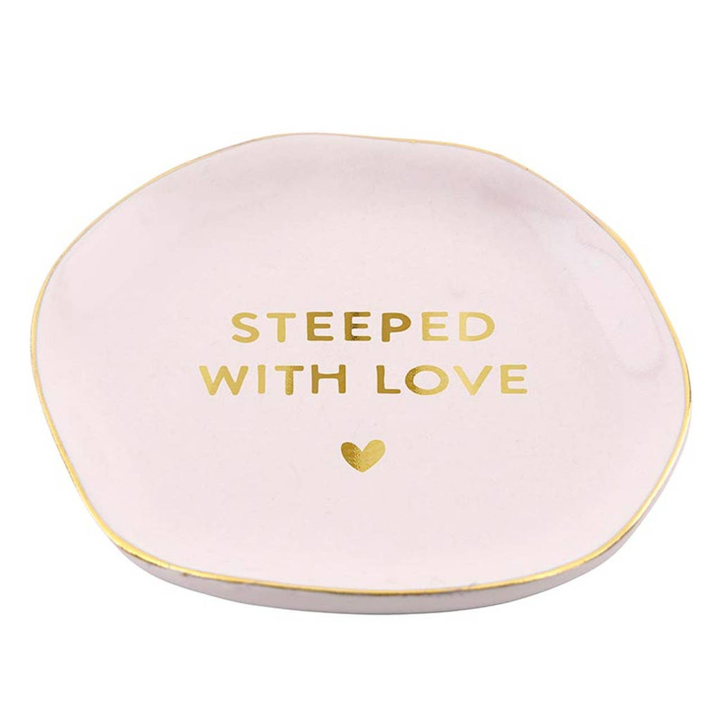 Ceramic Tea Bag Holder – Steeped with Love – Tea Lover Gift