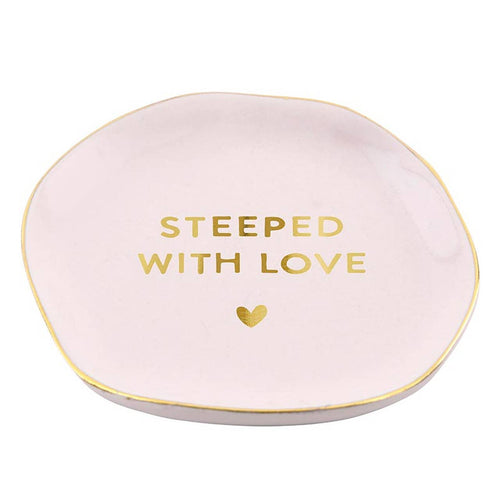 Ceramic Tea Bag Holder – Steeped with Love – Tea Lover Gift