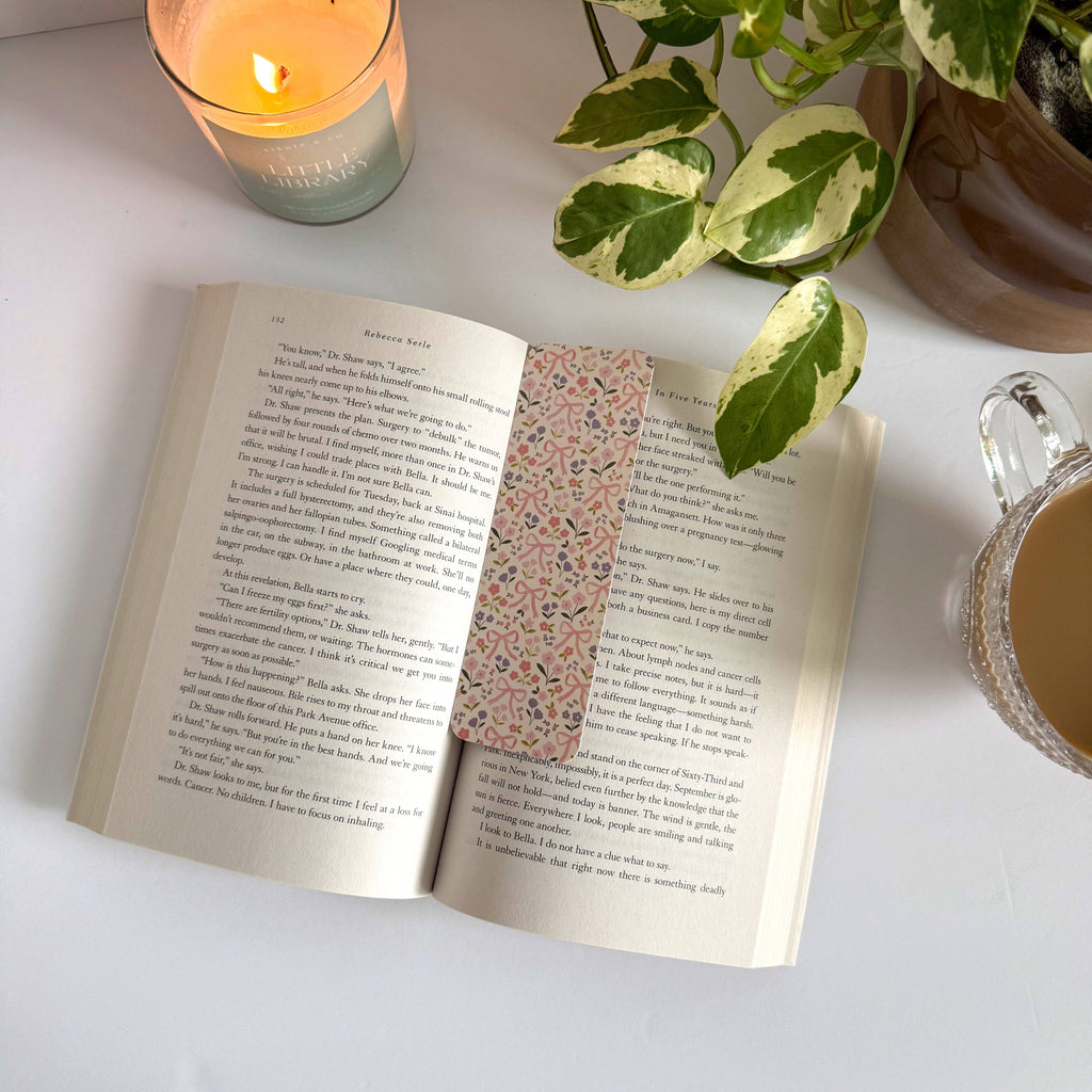 Coquette Floral Bookmark with Bows