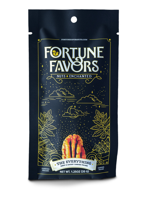 Fortune and Favors 'The Everything' Sweet & Savory Candy Mix in a 1.25 oz resealable pouch.