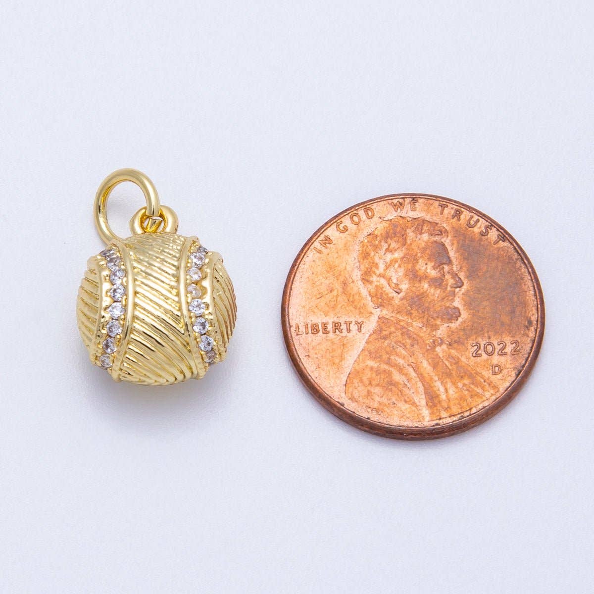 ✨ Gold Baseball Charm