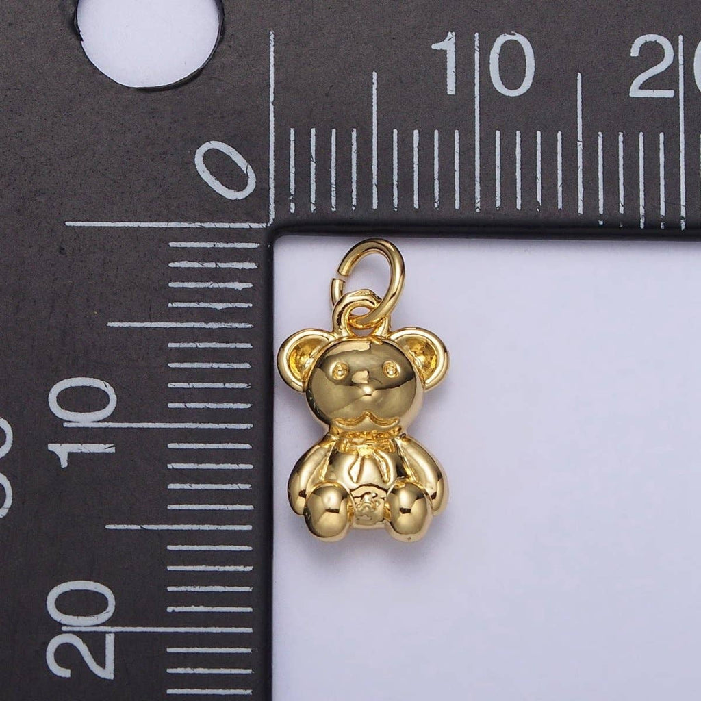 🧸 Gold Teddy Bear Charm
