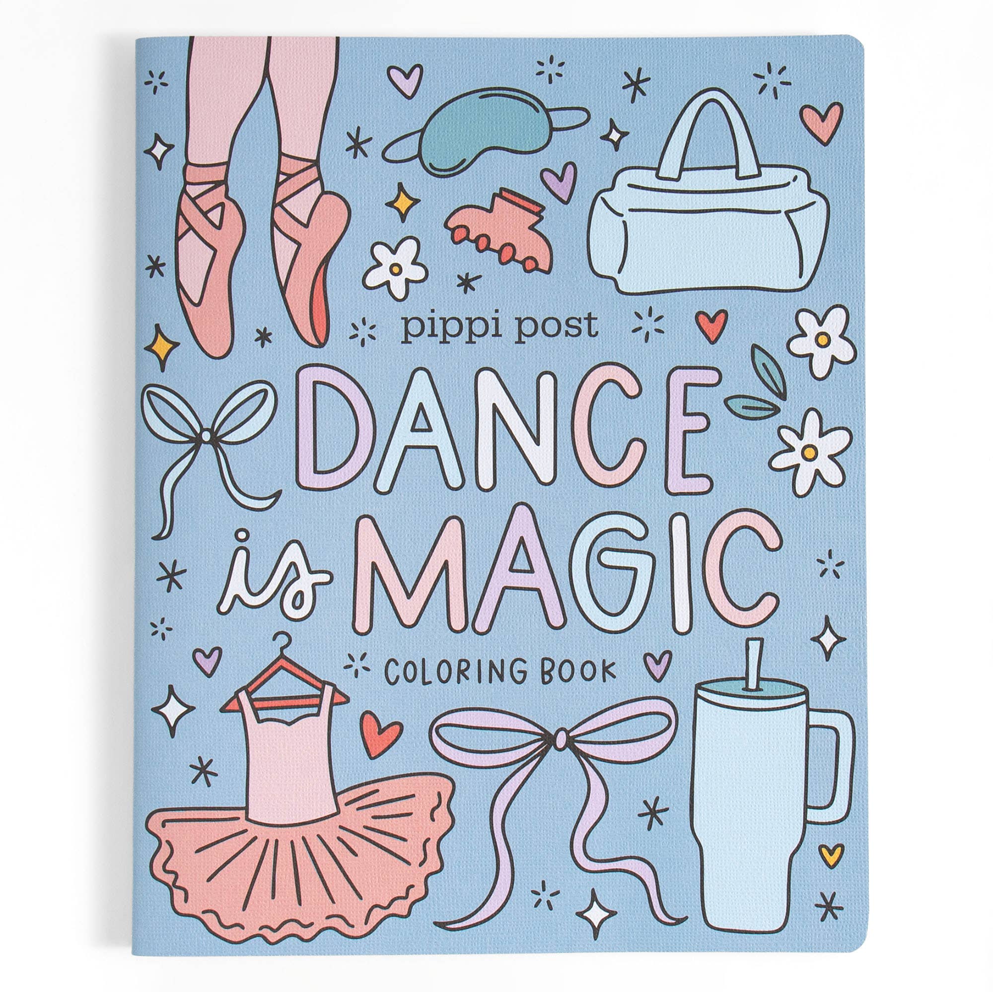 Dance Is Magic Coloring Book featuring ballet-inspired illustrations on the front cover.