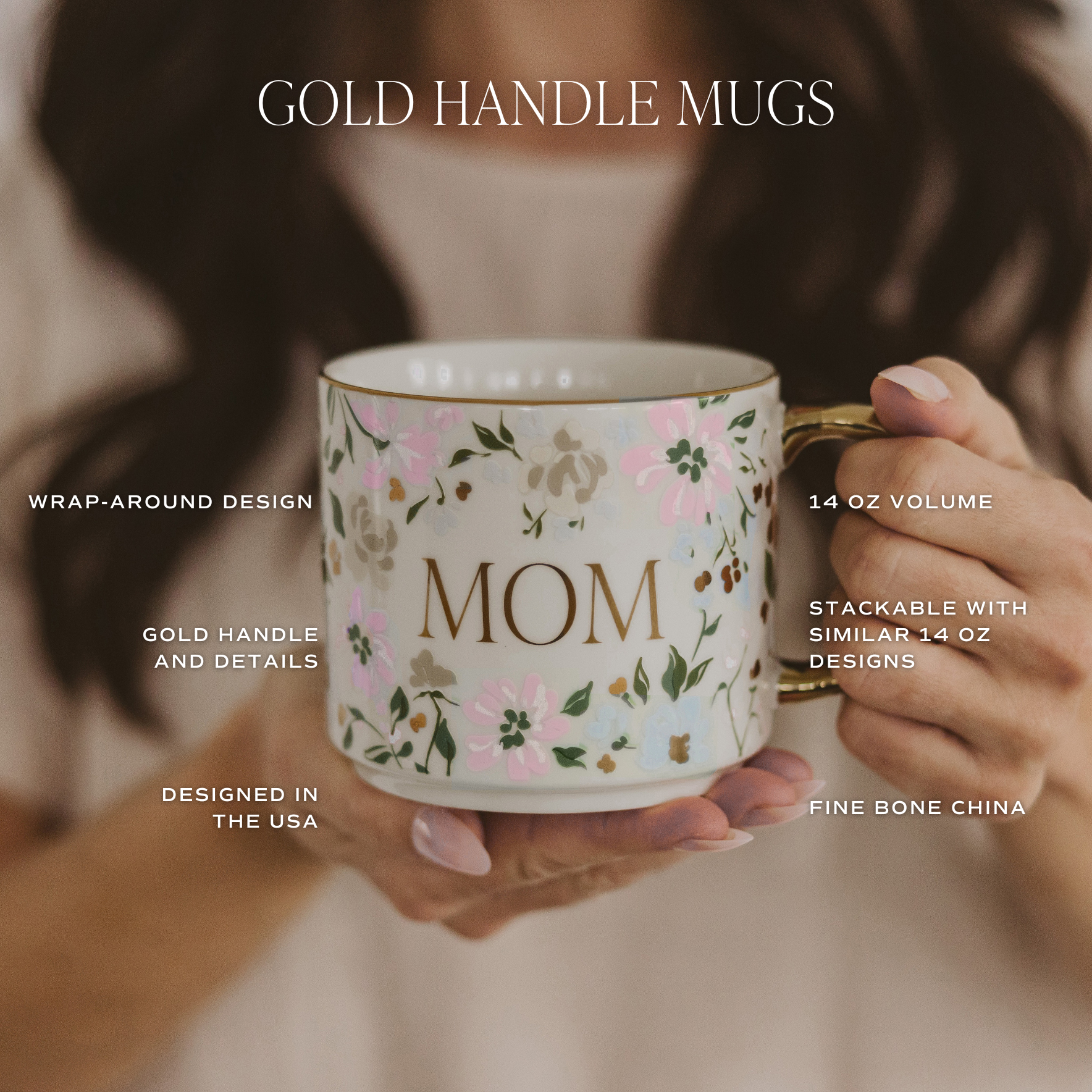 Floral Quilt Coffee Mug – Vintage Inspired Floral Mug