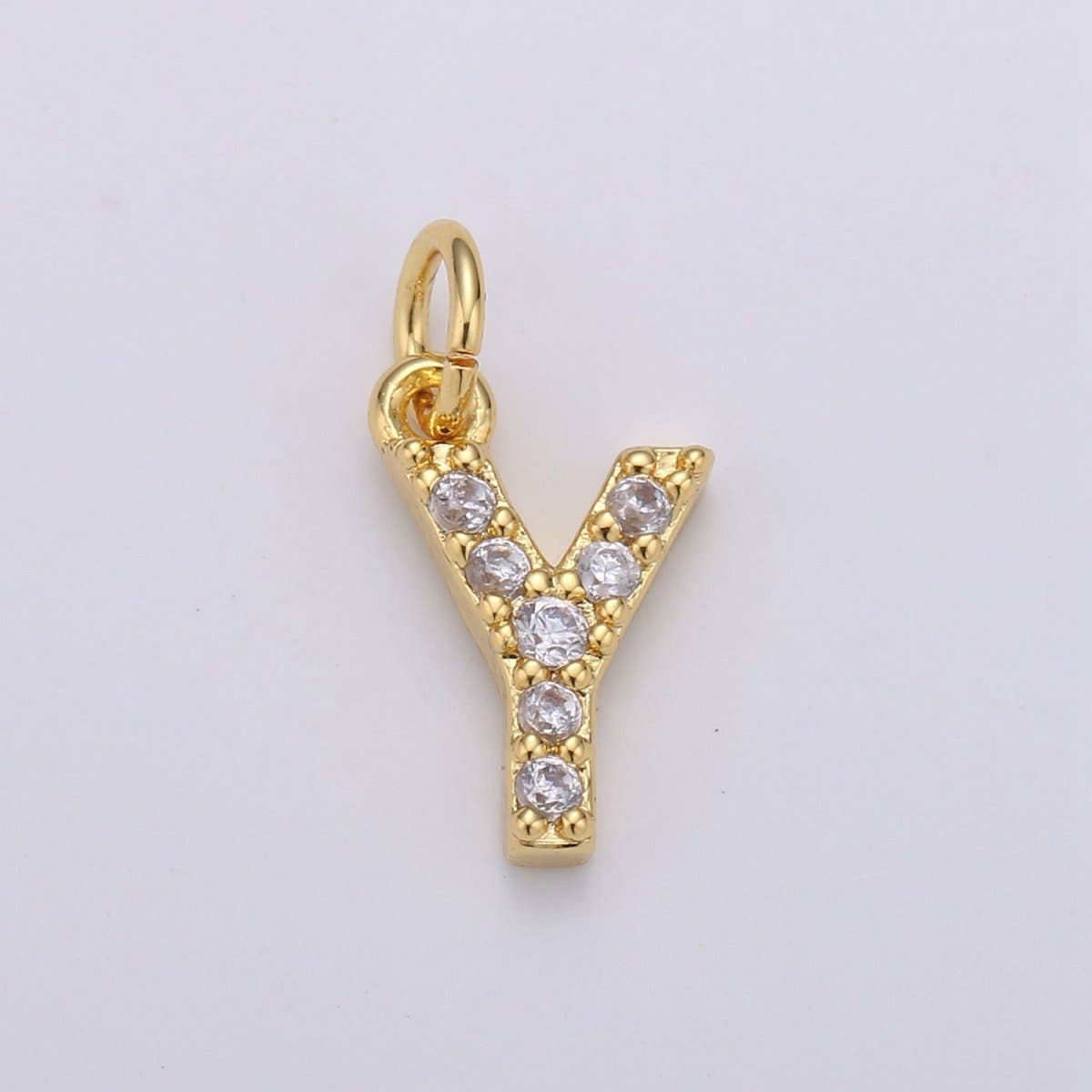 ✨ Gold Pavé Initial Charm