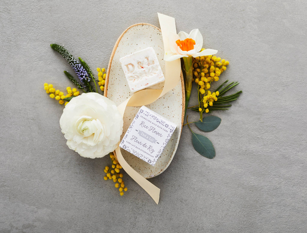 Peony & Olive Leaf Sparkling Milk Bath Cube – Botanical Bath Cube