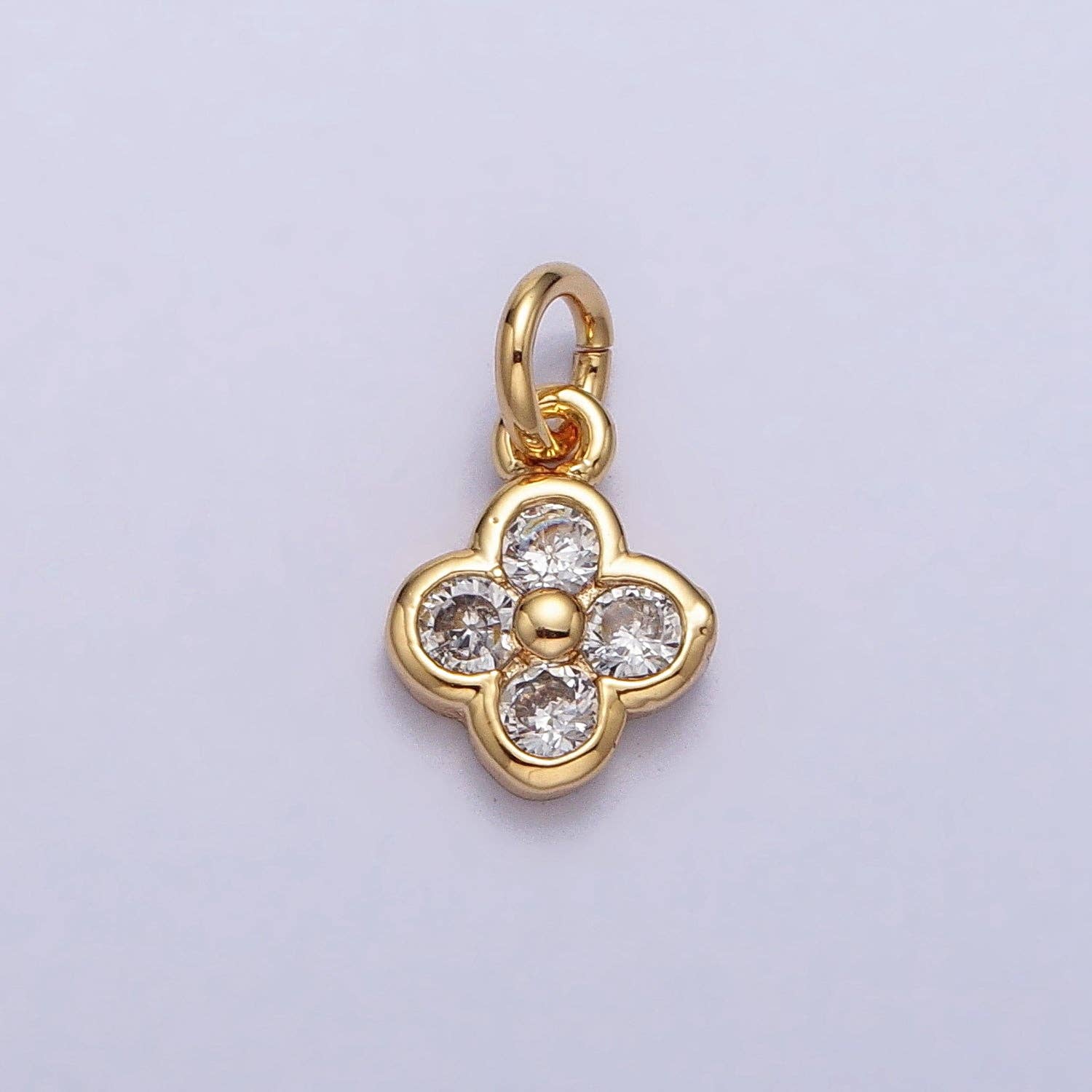 ✨ CZ Quatrefoil Clover Charm