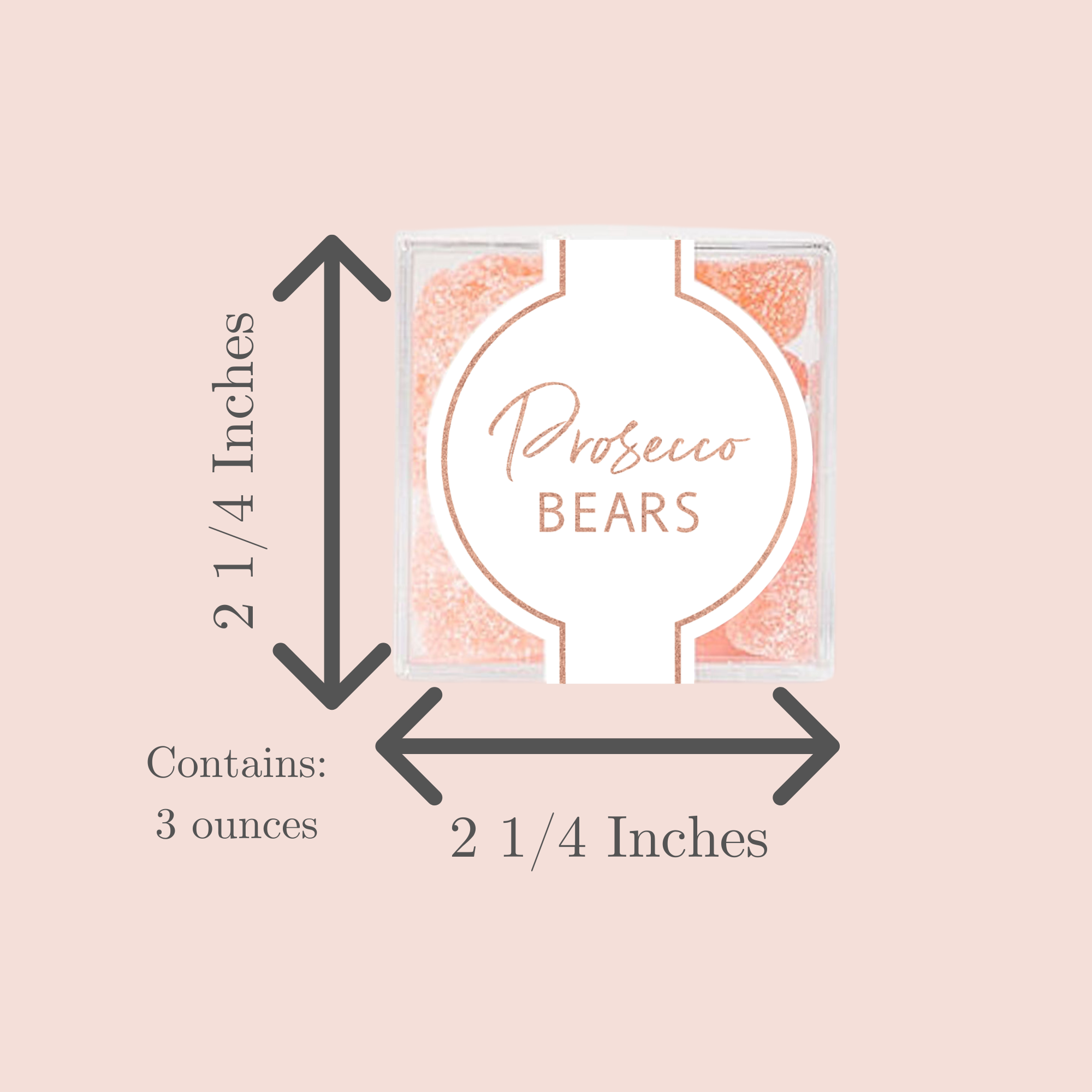 Prosecco gummy bears in sealed candy box (non alcoholic)