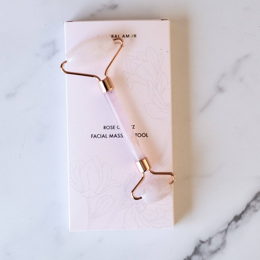 Rose Quartz Facial Roller – Self Care Beauty Tool