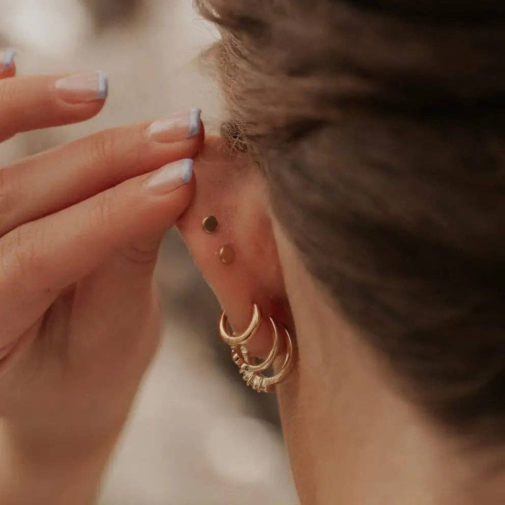 Bow Flat Back Stud Earrings – Gold Bow Ear Stack Studs