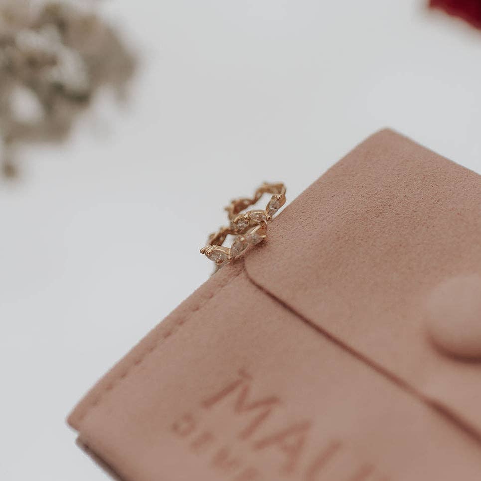 Iris Diamond Hoops – Dainty Gold CZ Huggie Earrings