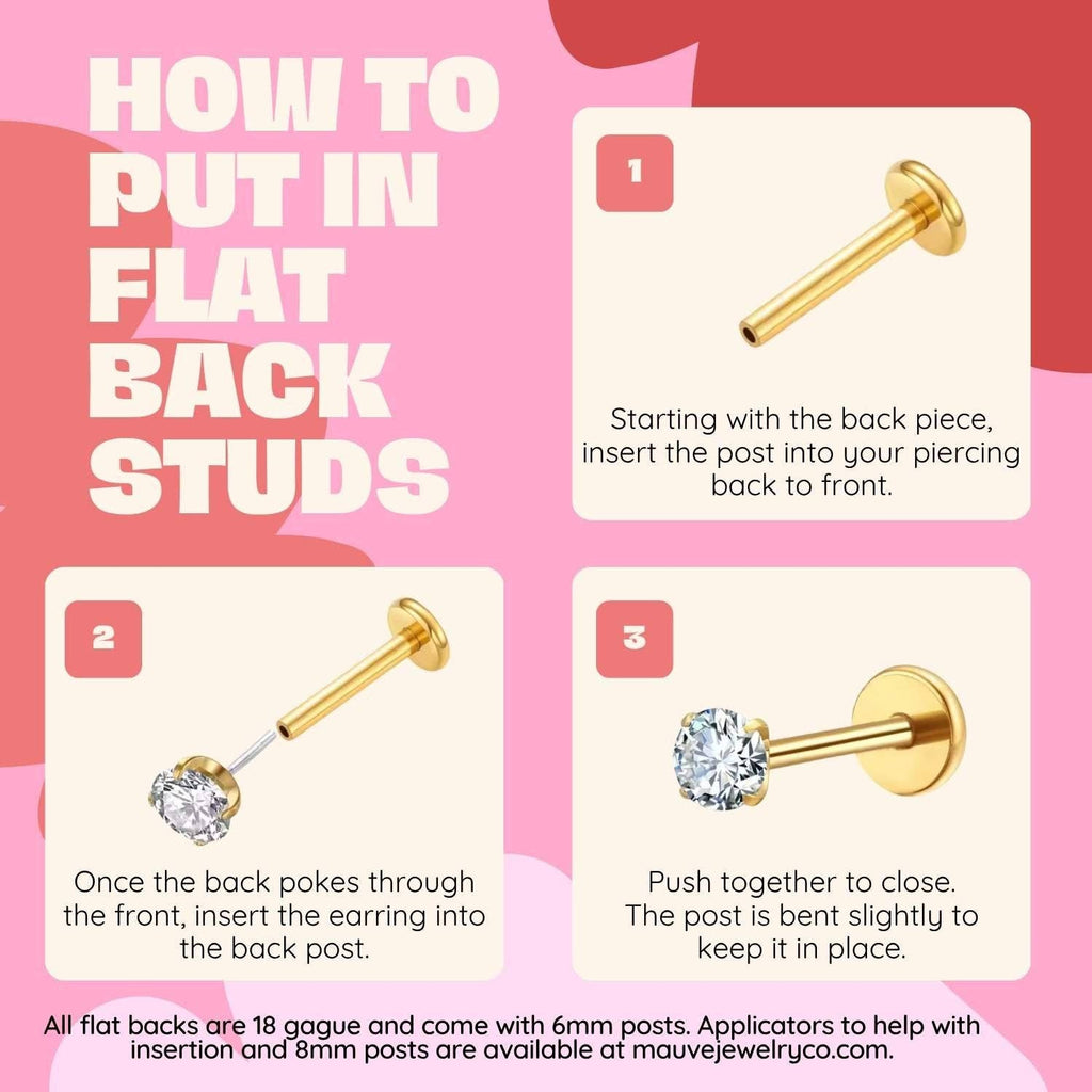 Carolina Daisy Flat Back Stud Earrings – Gold Floral Studs