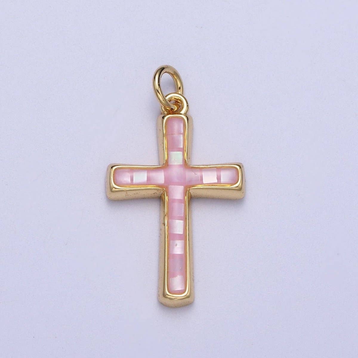 Shell Opal Cross Charm