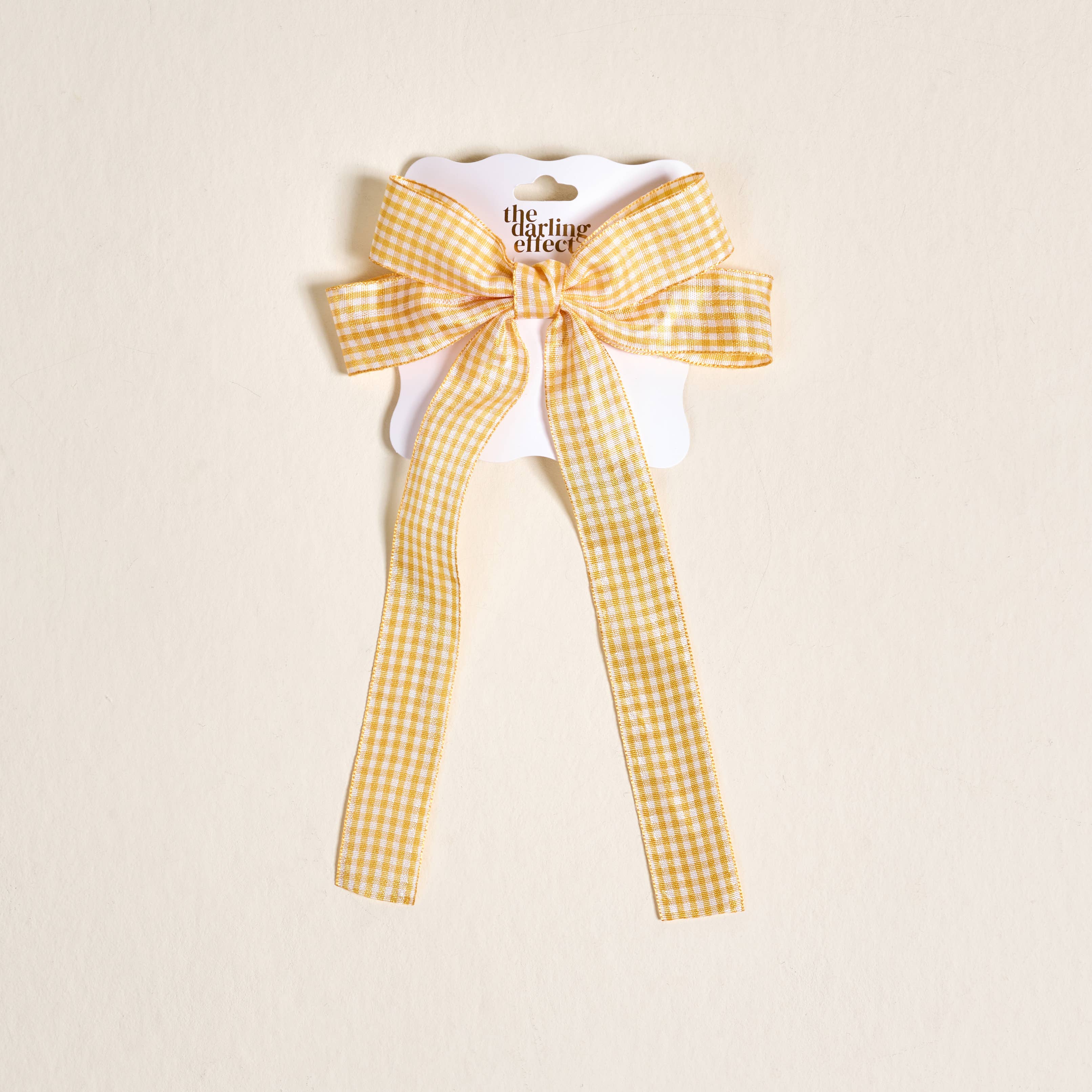 Double Take Hair Bow - Gingham Yellow