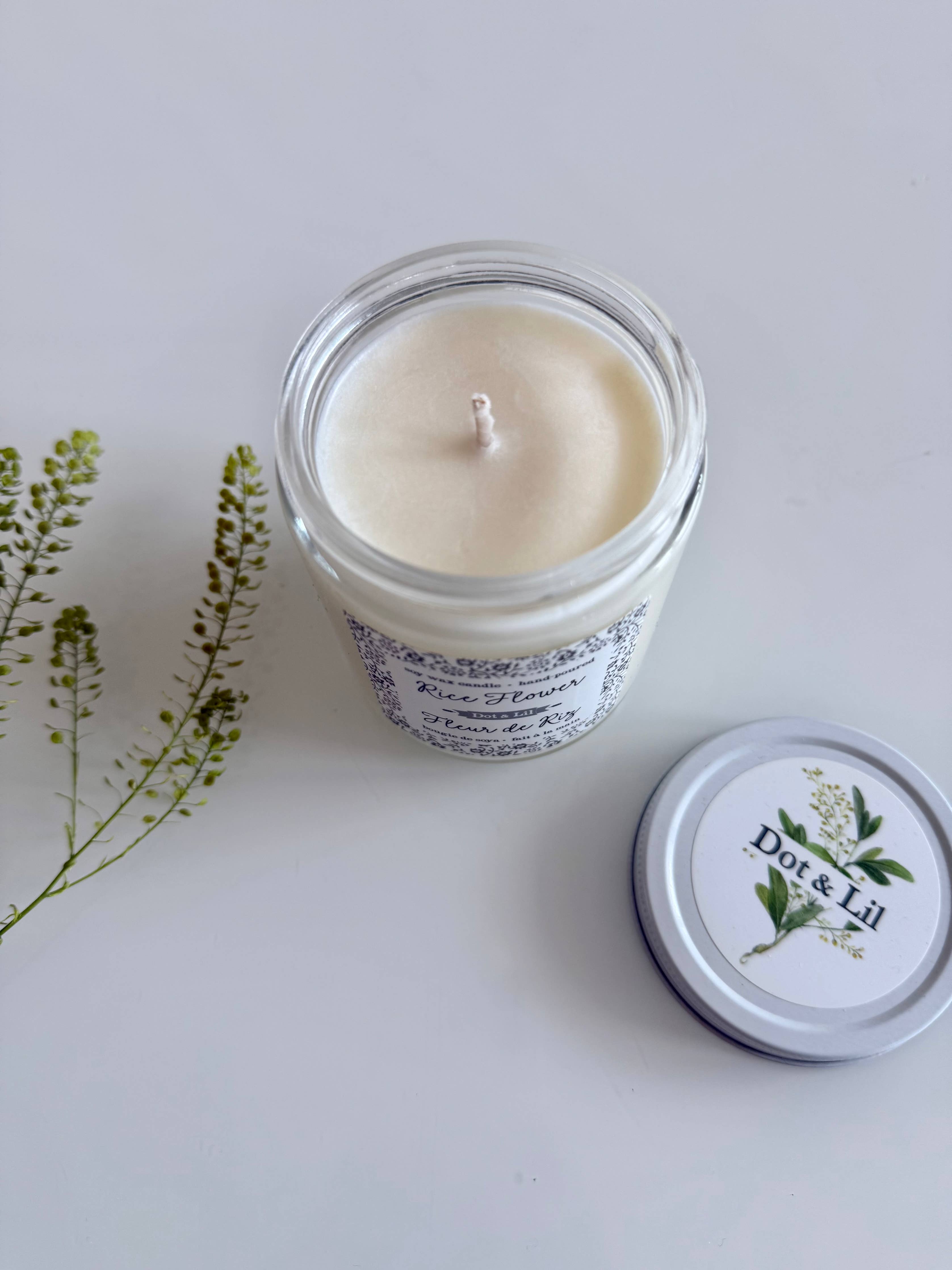 Rice Flower Candle – Hand Poured Soy Botanical Candle