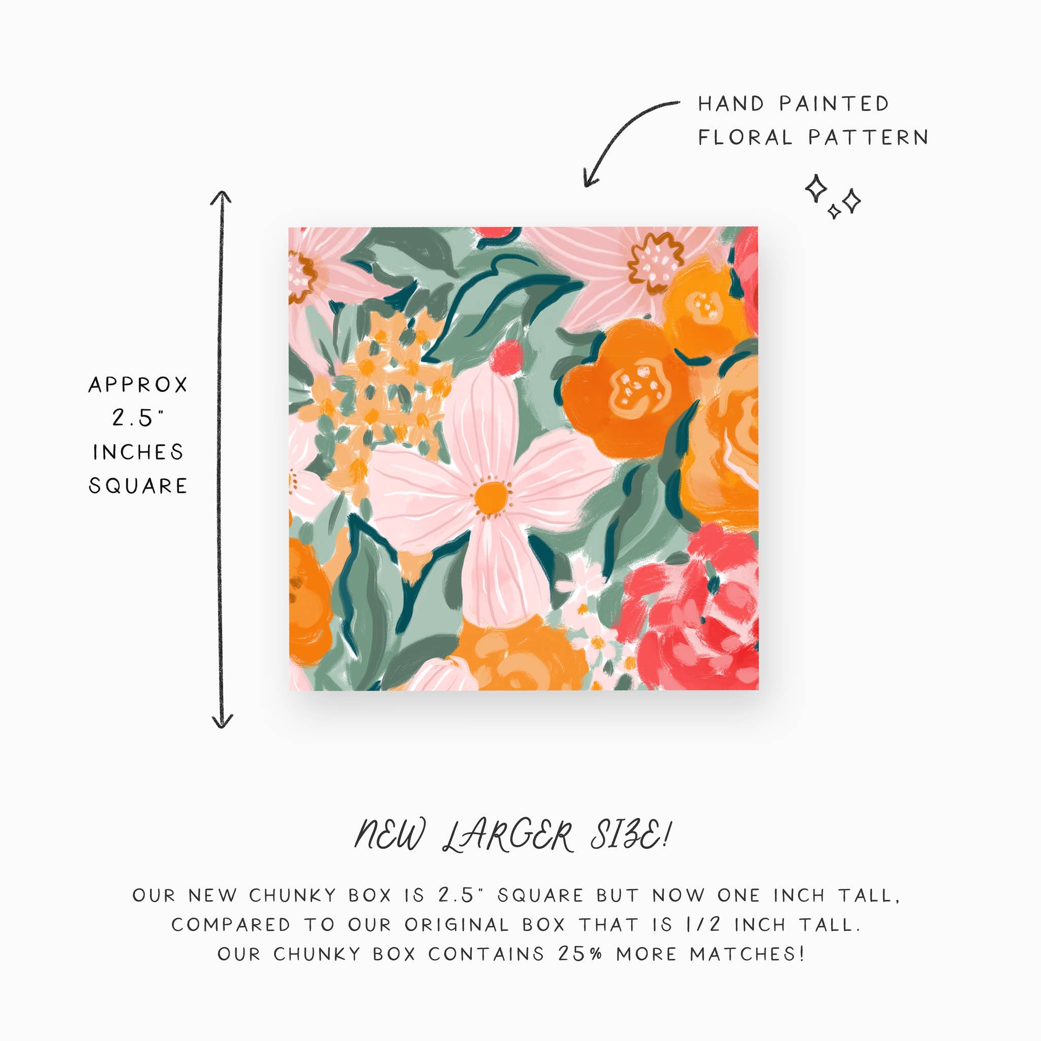 Warm Floral Matchbox – Decorative Safety Matches
