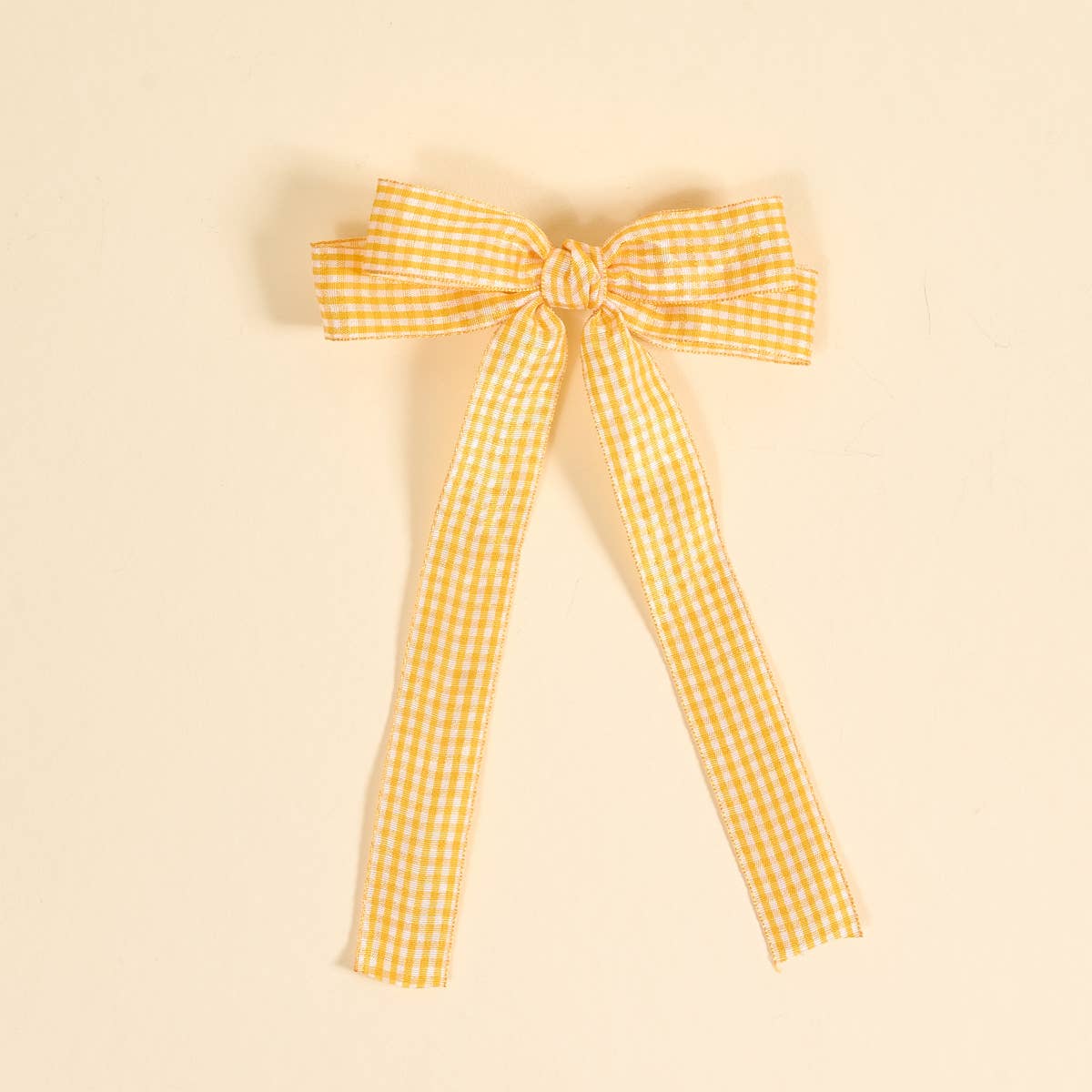 Double Take Hair Bow - Gingham Yellow
