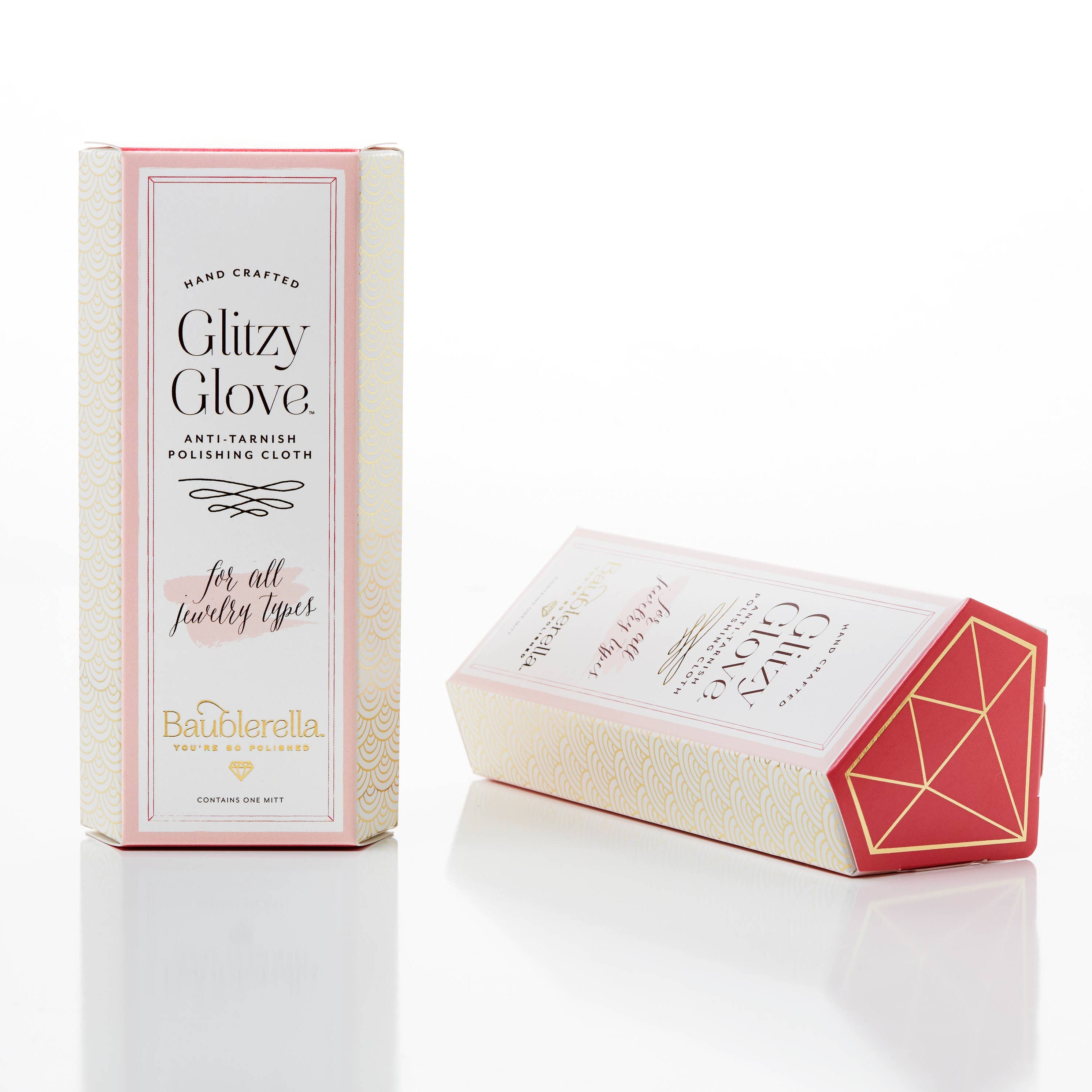 Glitzy Glove packaging on a white background